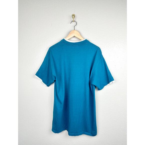 Vintage 90s North Dakota Wolf Cactus Moon Graphic Tee T Shirt Crewneck Top L - Picture 7 of 14